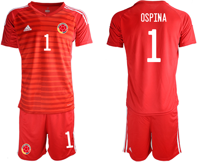 Men 2020-2021 Season National team Colombia goalkeeper red #1 Soccer Jersey1